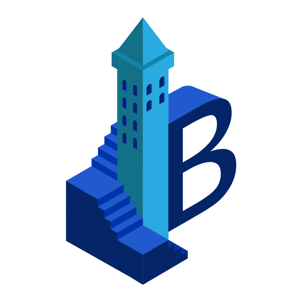 an isometric B icon